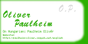 oliver paulheim business card