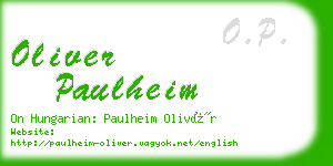 oliver paulheim business card